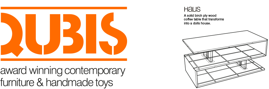 Qubis contemporary furniture and handmade toys